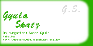 gyula spatz business card